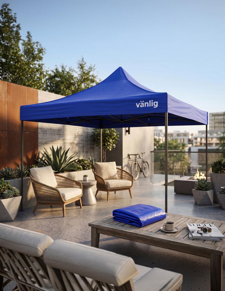LONA REPUESTO PARA TOLDO 3X3 AZUL DE POLIESTIRENO, IMPERMEABLE, PROTECCION UV