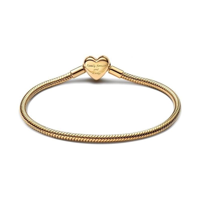 Pulsera PANDORA 17 cm Infinito con Corazón chapada en oro