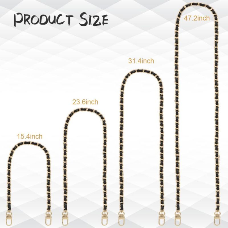 Correa para bolso RAPUDA 39 cm/60 cm/80 cm/120 cm Negro/Oro