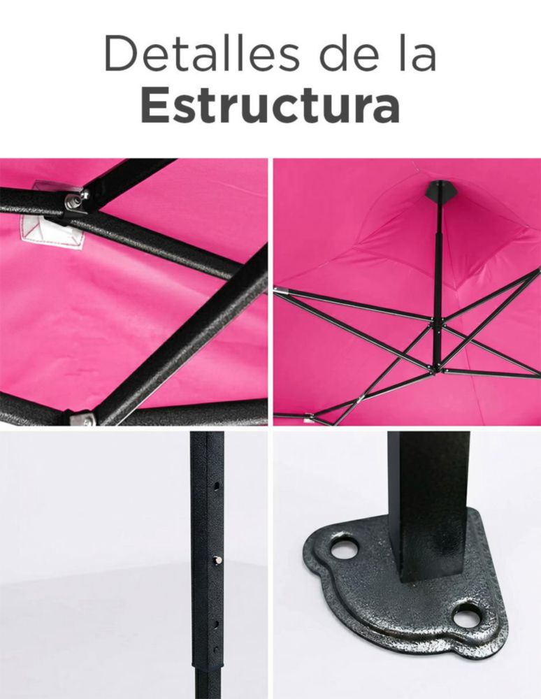 LONA REPUESTO PARA TOLDO 3X3 ROSA DE POLIESTIRENO,IMPERMEABLE, PROTECCION UV