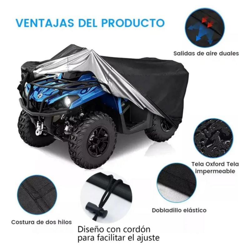 Funda Impermeable Para Cuatrimoto Protector Negro