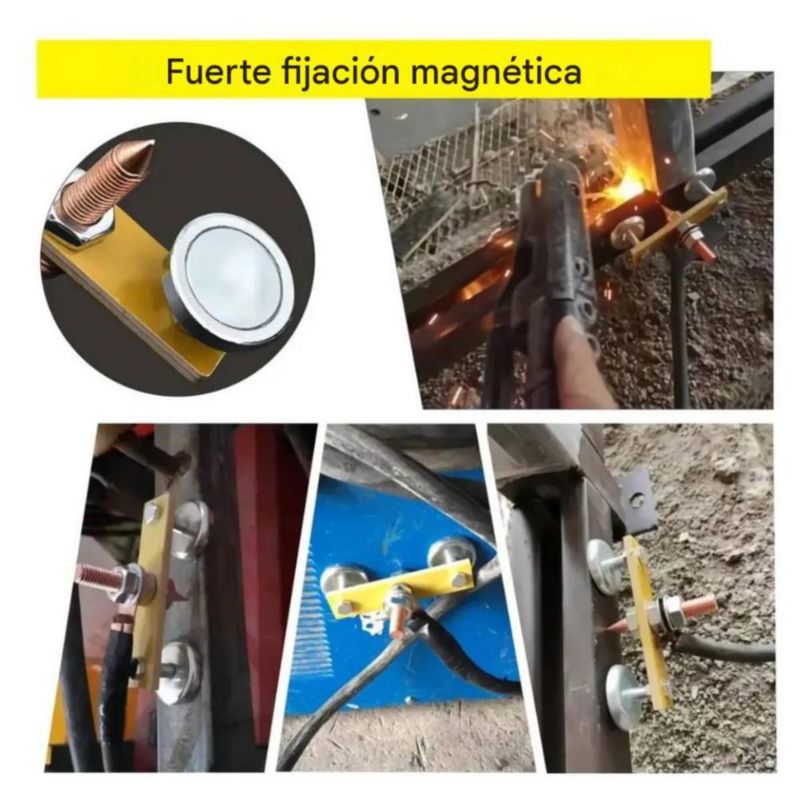 Soldadura Soporte De Tierra Abrazadera Magnética 4 Pzas Cobre
