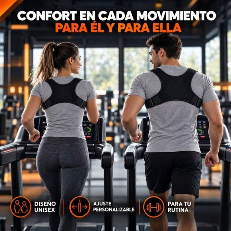 Corrector Postura Espalda Para Hombre Y Mujer Faja Ajustable Negro