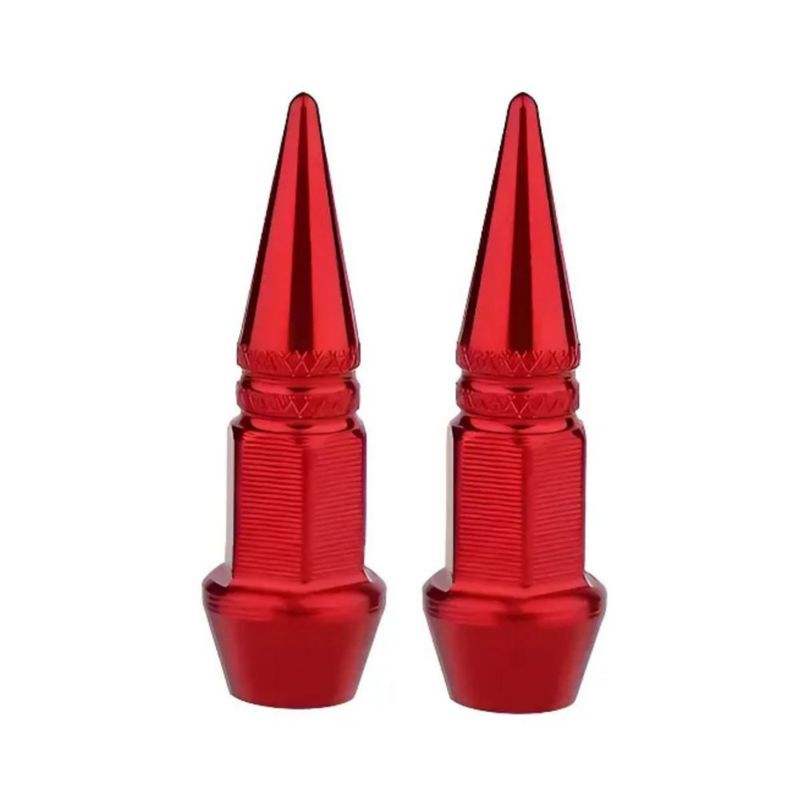 Tapones Para Llantas Aluminio Válvula Para Auto Moto Bici 8pzs Rojo