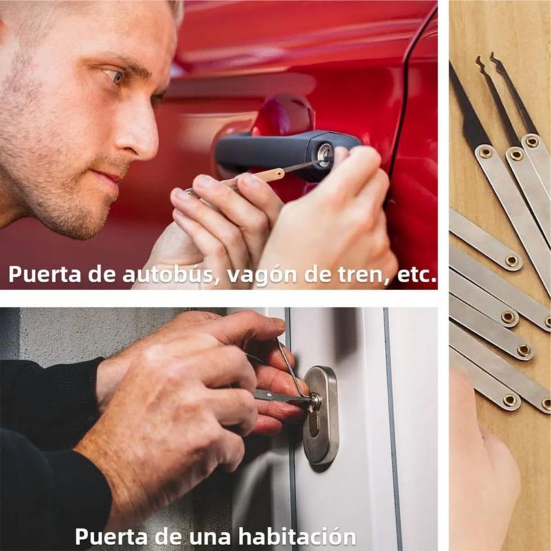 Ganzúa Herramientas De Candado De Habilidad De Cerraje 34pcs Plata