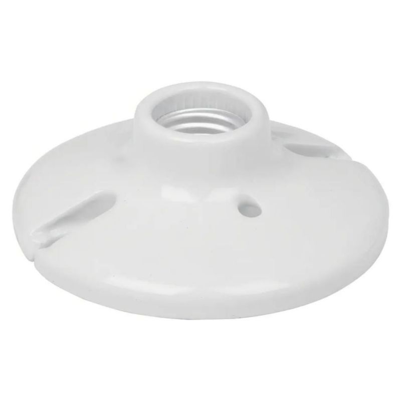 Portalámpara Redonda De Porcelana E26/E27 Para Techo O Pared 6 Pzas Blanco