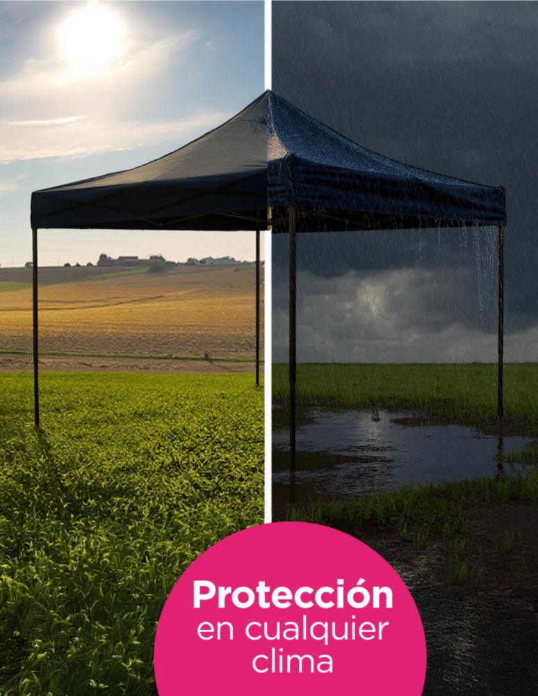 LONA REPUESTO PARA TOLDO 2X2 NEGRA, POLIETILENO DE ALTA DENSIDAD, PROTECCION UV