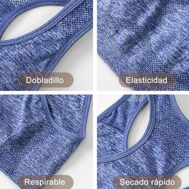 Conjunto Licra Deportivo Short Levanta Gluteos + Sujetador Azul