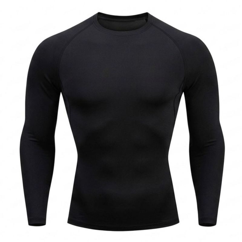 Playera Licra Ropa Deportiva Compresión Manga Larga Gym 2pz Negro