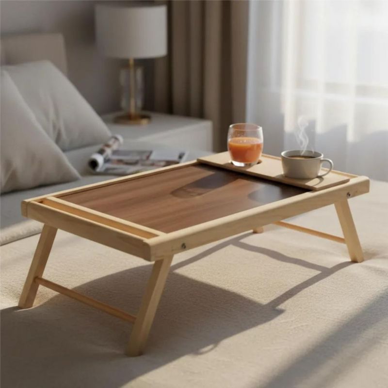 Mesa De Servicio Plegable Cama Laptop Porta Vaso Desmontable Café