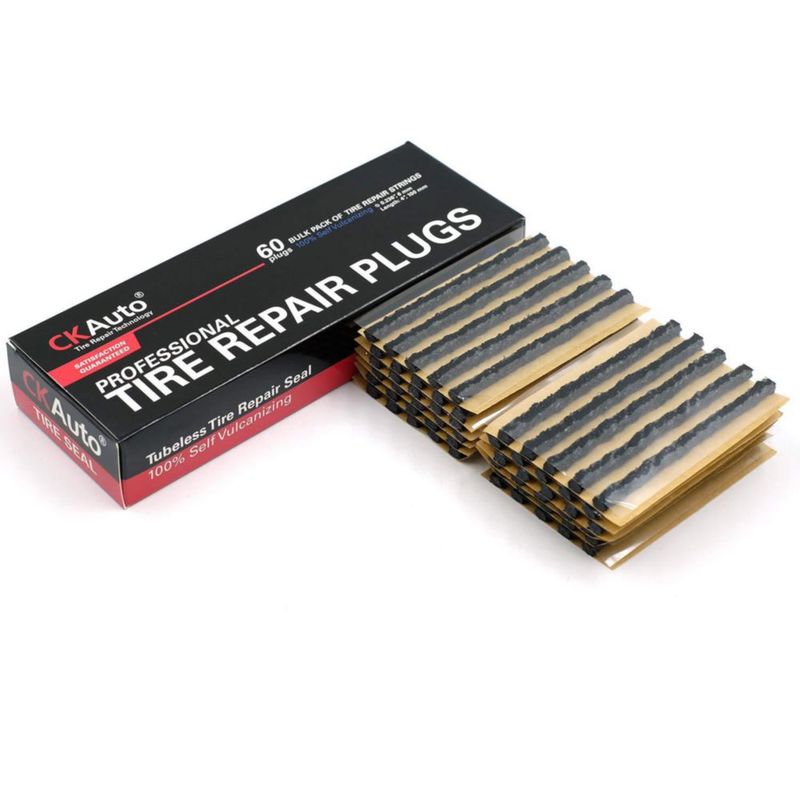 Tiras de reparación de neumáticos CKAuto 10 cm 60 piezas negras
