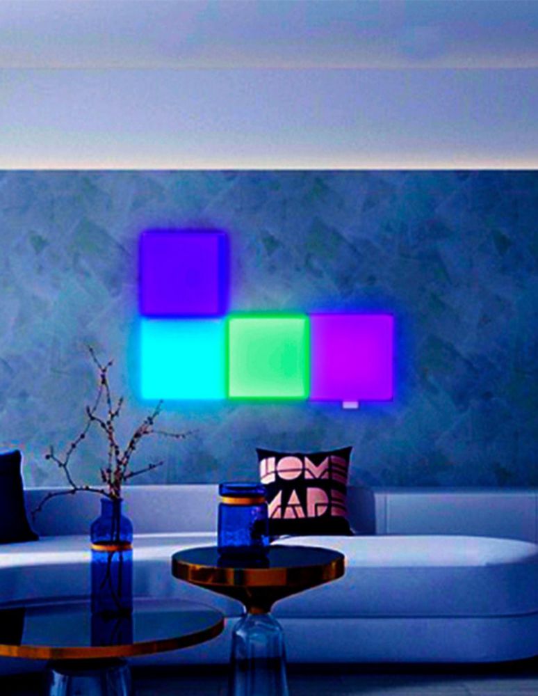 Luminario LED de Muro Enlazable Estévez 8W (420lm) Luz RGB, Aplicación Fija de Sobreponer, Diseño Delgado 20x20cm