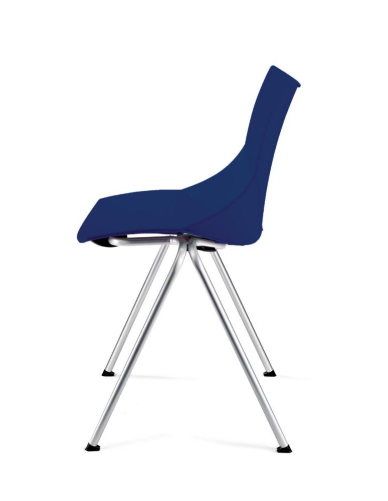 Offiho Silla Apilable de Comedor y Oficina, Estructura de Acero Cromado con Asiento Monobloc de Polipropileno (Soporta 100kg)