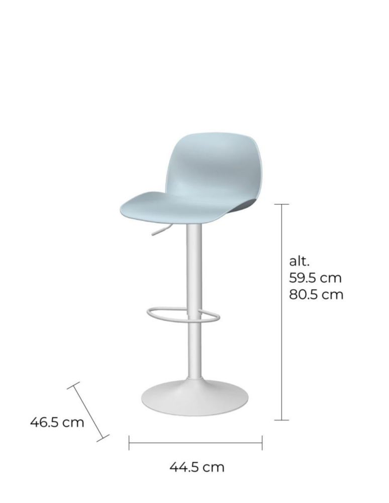 Lagoon Banco Alto Giratorio 360° con Asiento de Polipropileno, Base Metálica con Reposapiés (Soporta 120kg)