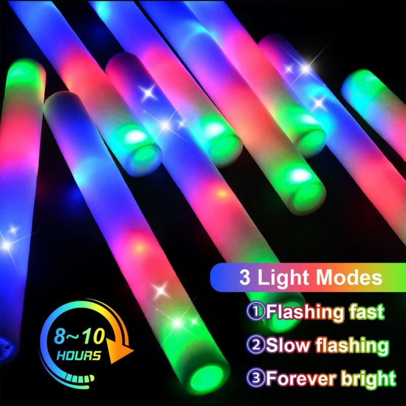 Barras luminosas de espuma EXCECAR 58 piezas 3 modos LED para fiesta