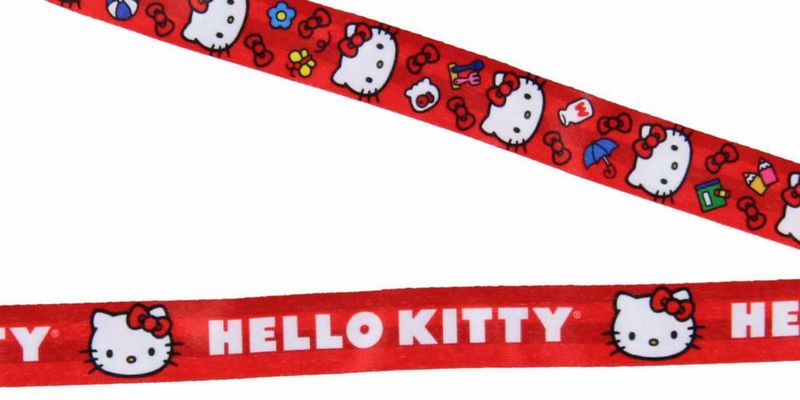 Cordón porta credencial Bioworld 44 cm con colgante Hello Kitty