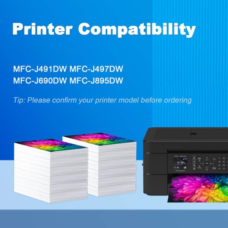 Cartuchos de tinta JoyPrinting LC3011 compatibles – Pack de 5 (2 negros Cian Magenta Amarillo)