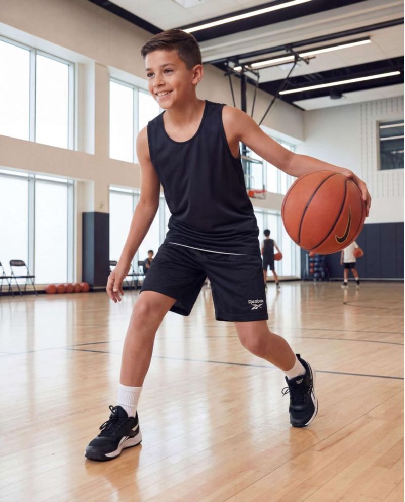 Shorts deportivos de malla para niños Reebok – pack de 4 con bolsillo