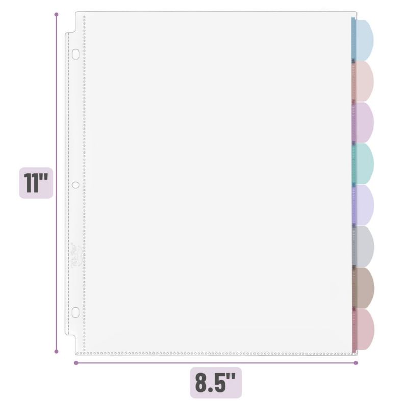 Juego de 8 protectores de hojas Mr. Pen 22x28 cm con 8 pestañas