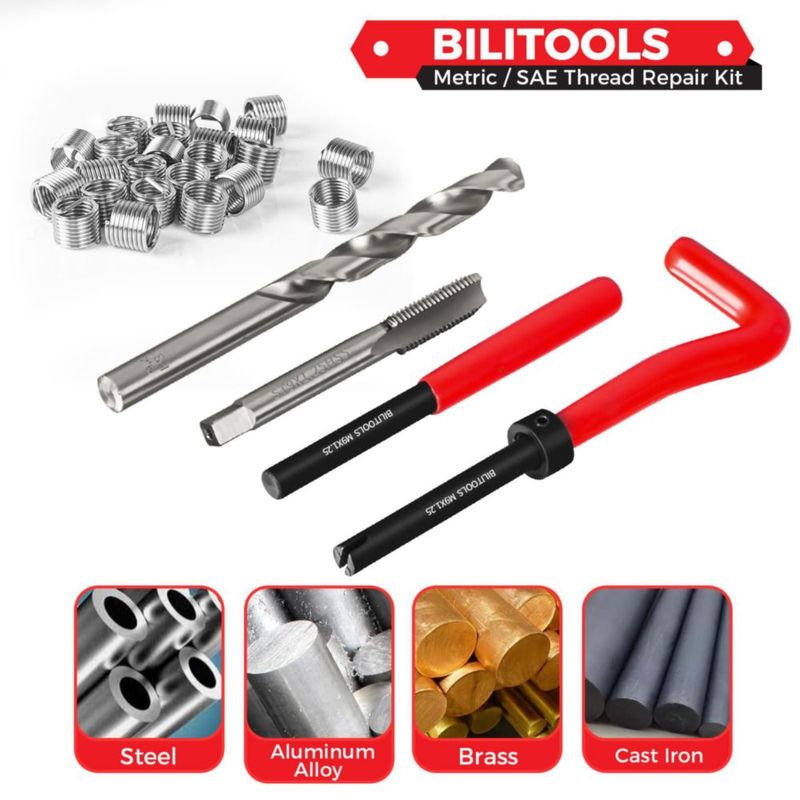Kit de reparación de roscas BILITOOLS M9x1.25 Métrico HSS