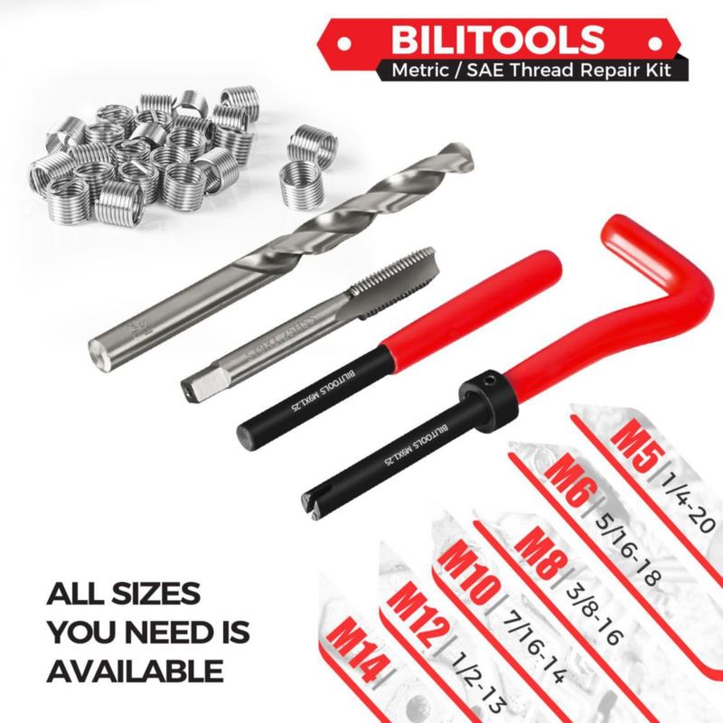 Kit de reparación de roscas BILITOOLS M9x1.25 Métrico HSS