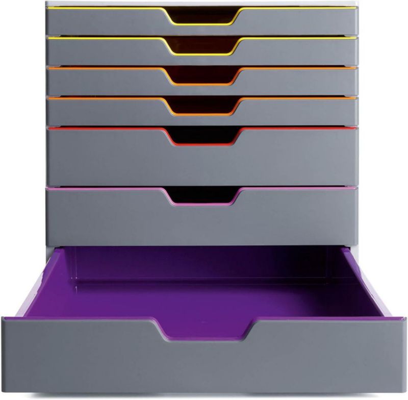 Organizador de Cajones Duradero de 7 Compartimentos Gris Varicolor