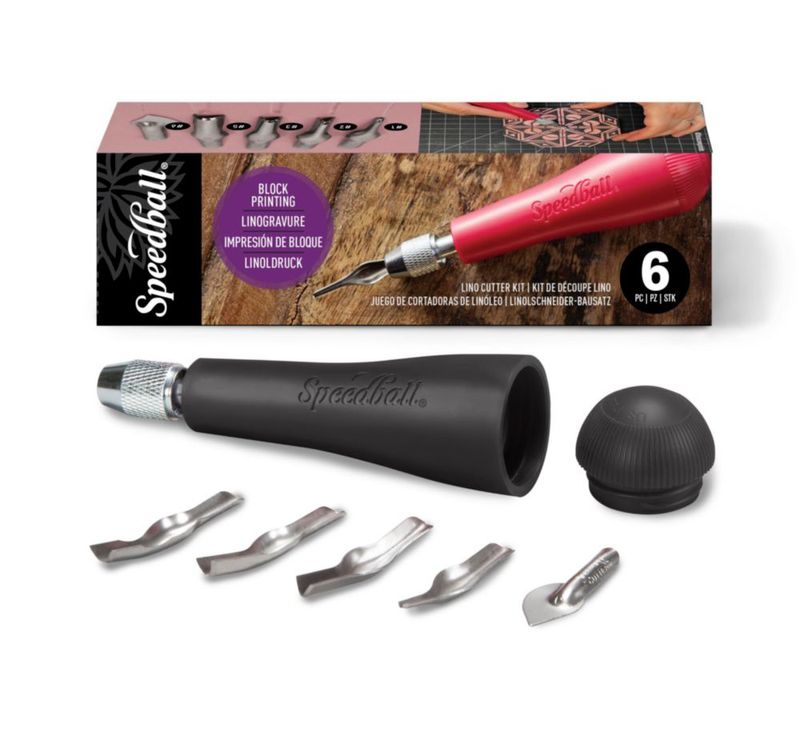 Kit de Cortadores de Linóleo Speedball 6 pzas para Grabado en Bloque