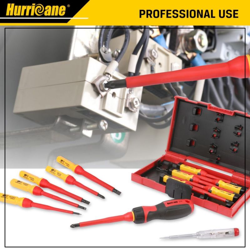 Juego de Destornilladores Aislados HURRICANE 13 piezas 1000V