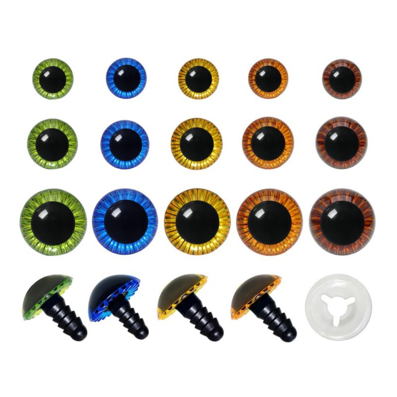 Ojos de Manualidad BESTCYC 160 uds 5 colores 11/15/23 mm