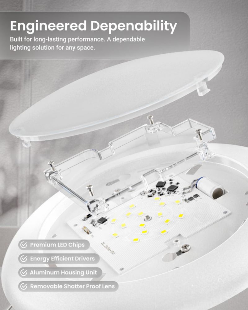 Luces LED de disco Sunco Lighting paquete de 24 15 cm regulables