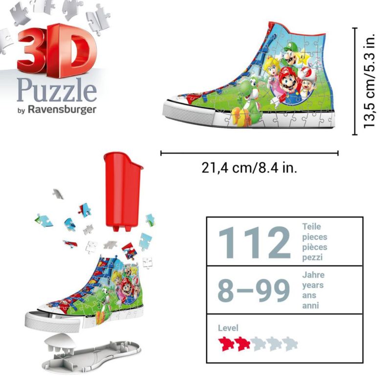 Rompecabezas 3D Ravensburger Super Mario Zapatilla 108 piezas