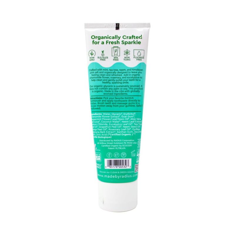 Pasta de dientes RADIUS 85 g Menta Aloe y Neem (2 unidades)