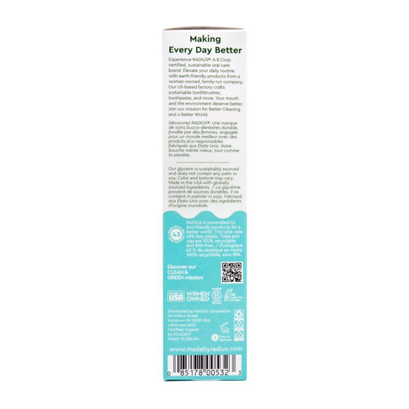 Pasta de dientes RADIUS 85 g Menta Aloe y Neem (2 unidades)