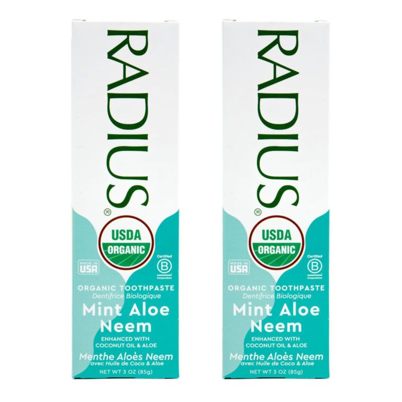 Pasta de dientes RADIUS 85 g Menta Aloe y Neem (2 unidades)