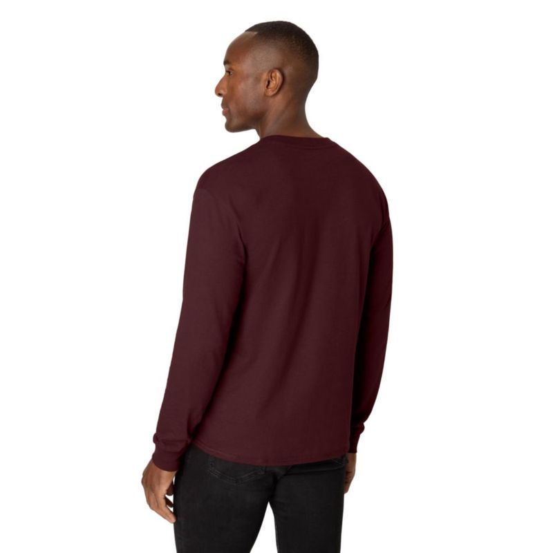 Camisa Hanes XXL color Baya Especiada con 3 botones estilo Henley