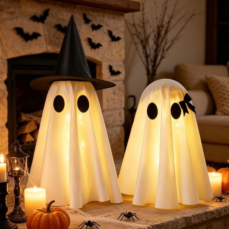 VersaCharm 2 Unidades de Fantasmas con Sombreros de Bruja Iluminados