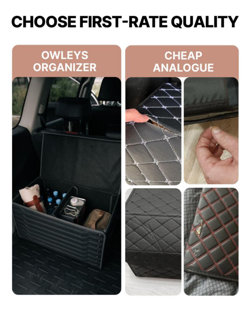 Organizador de Maletero de Cuero PU 40 L Caddy Owleys 45 cm