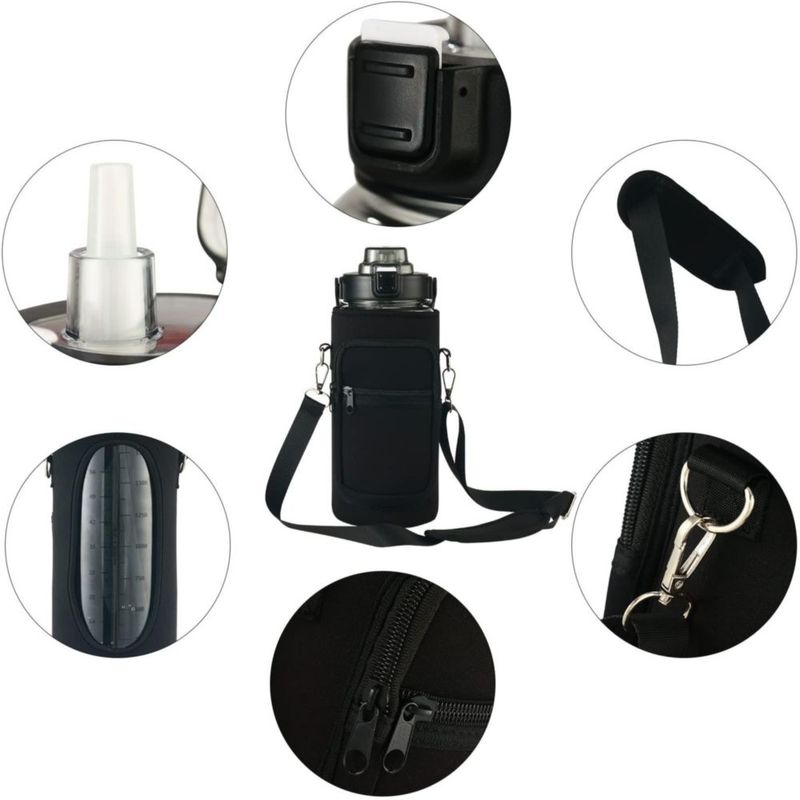 Botella RYI 64 oz (189 L) con funda y correa libre de BPA