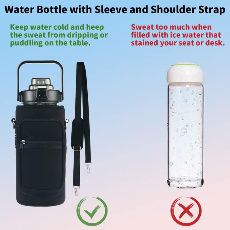 Botella RYI 64 oz (189 L) con funda y correa libre de BPA