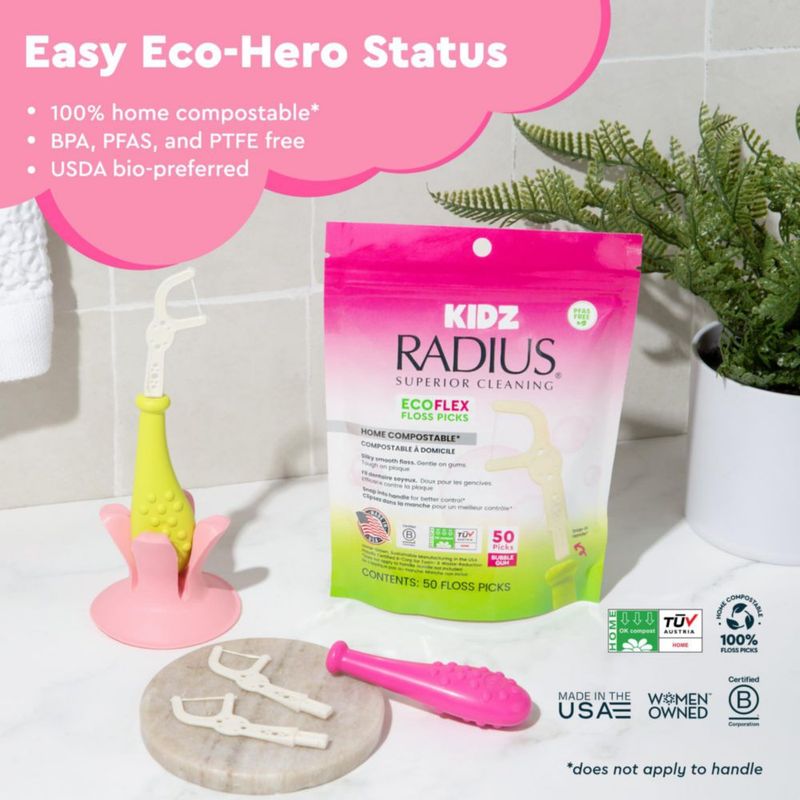 Hilo Dental RADIUS EcoFlex para Niños - Pack de 50 (Compostable)