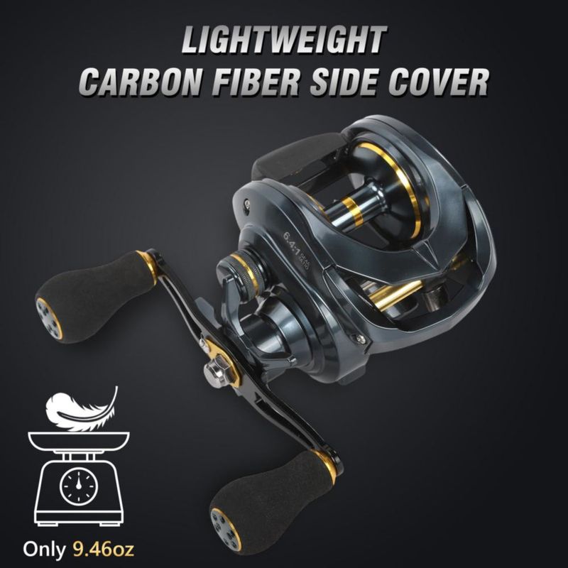 Carrete Baitcaster FEIERNOU 6.4:1 33 lb 8+1 rodamientos