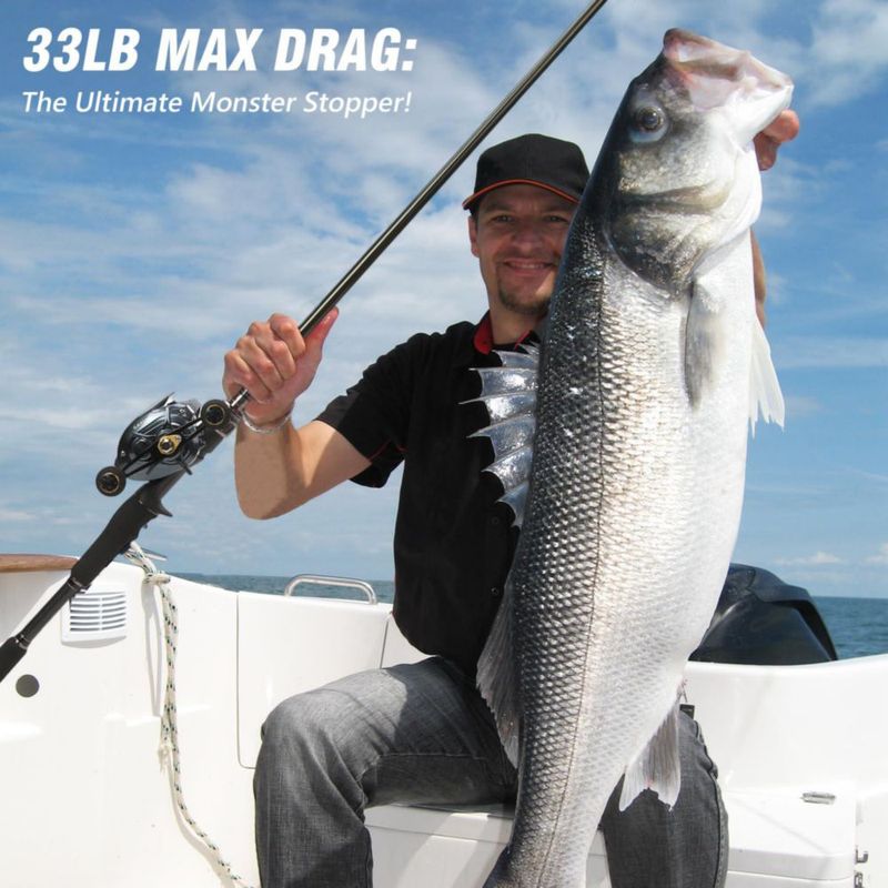 Carrete Baitcaster FEIERNOU 6.4:1 33 lb 8+1 rodamientos