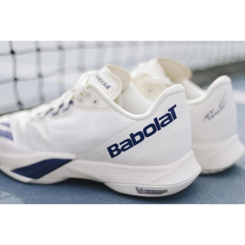 Zapatillas de Tenis Babolat Jet Mach 4 Crema/Azul Oscuro US 8.5