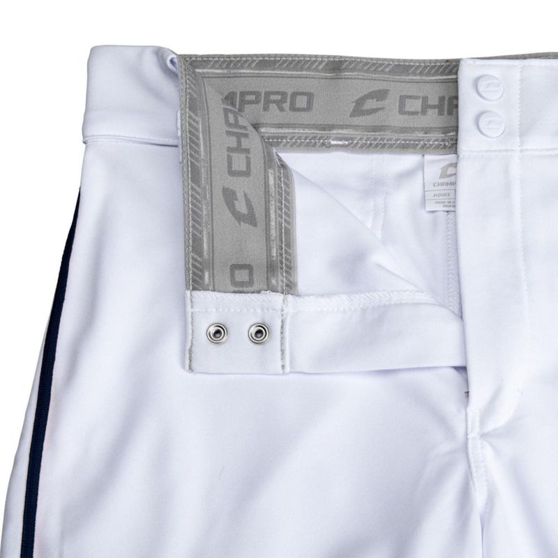 Pantalones de béisbol CHAMPRO talla mediana blanco con detalle en azul marino