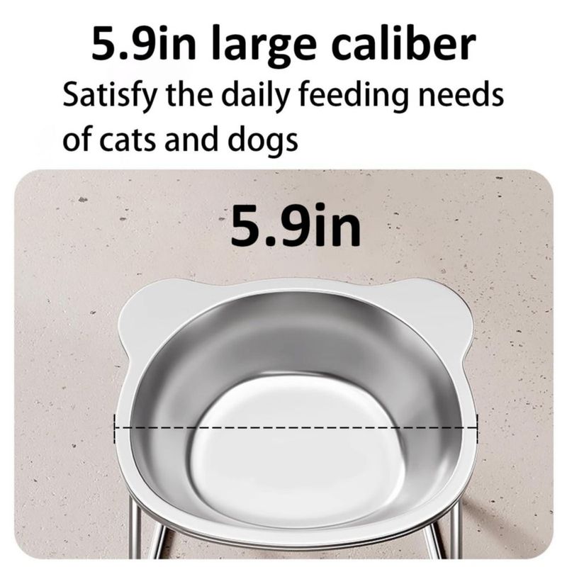 Juego de 2 cuencos para gato de 15 cm 500 ml diseño inclinado