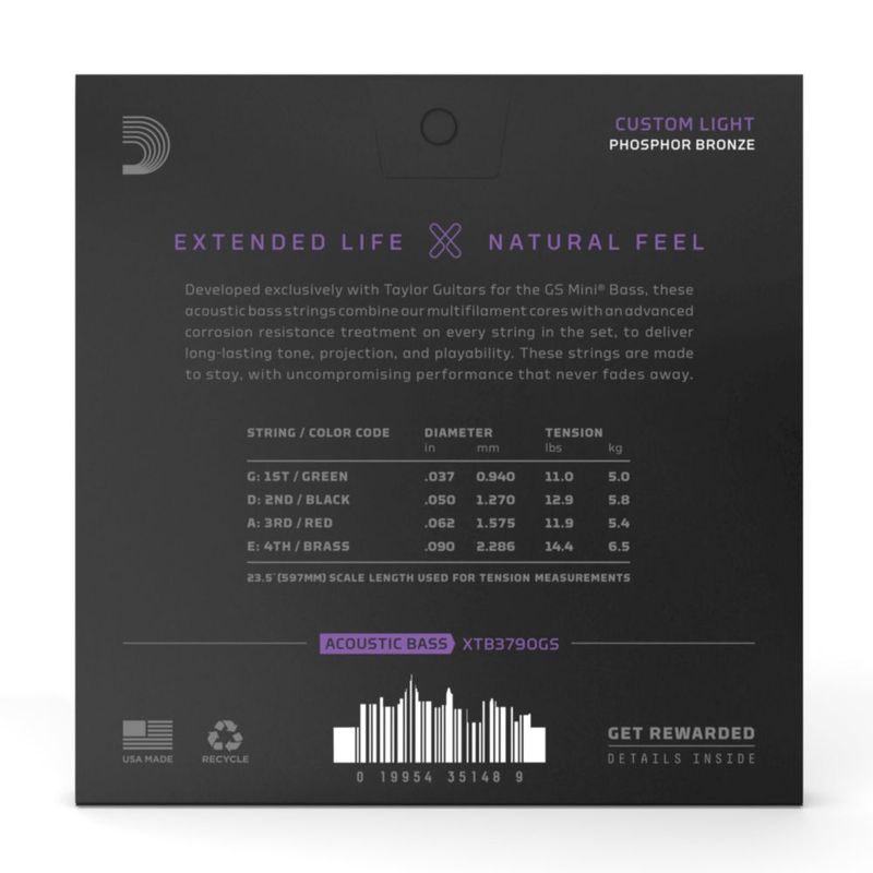 Cuerdas para bajo D'Addario XTB3790GS Bronce fosforado