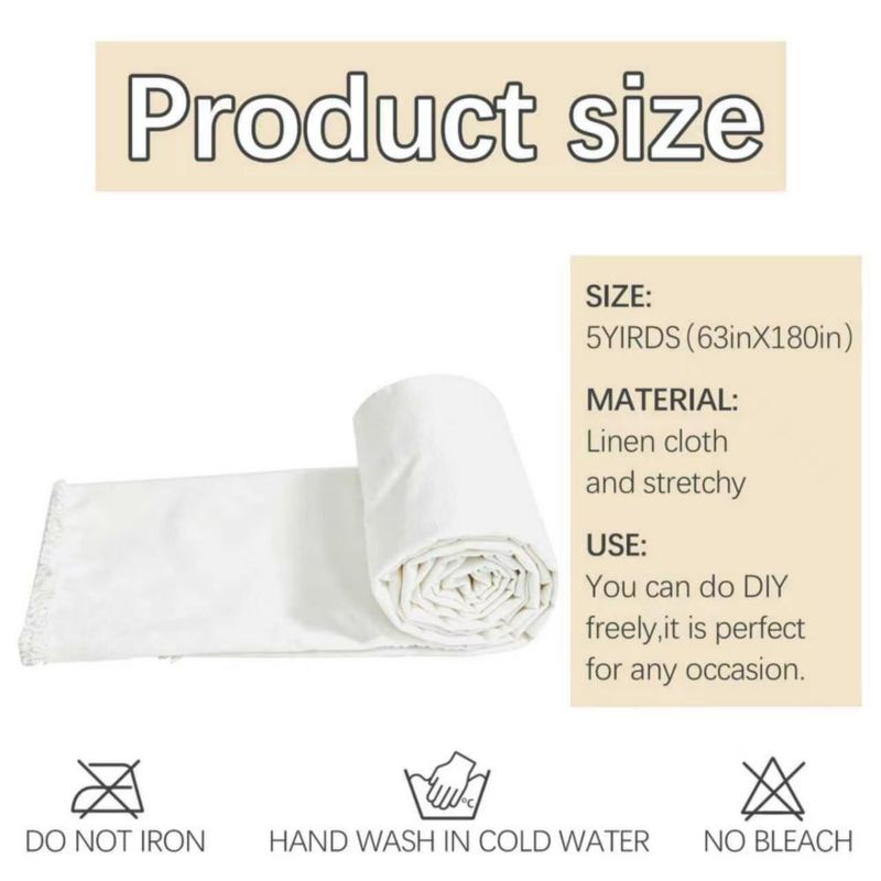 Tela ARKBAODAN 160 cm 100 % algodón 5 yardas blanca