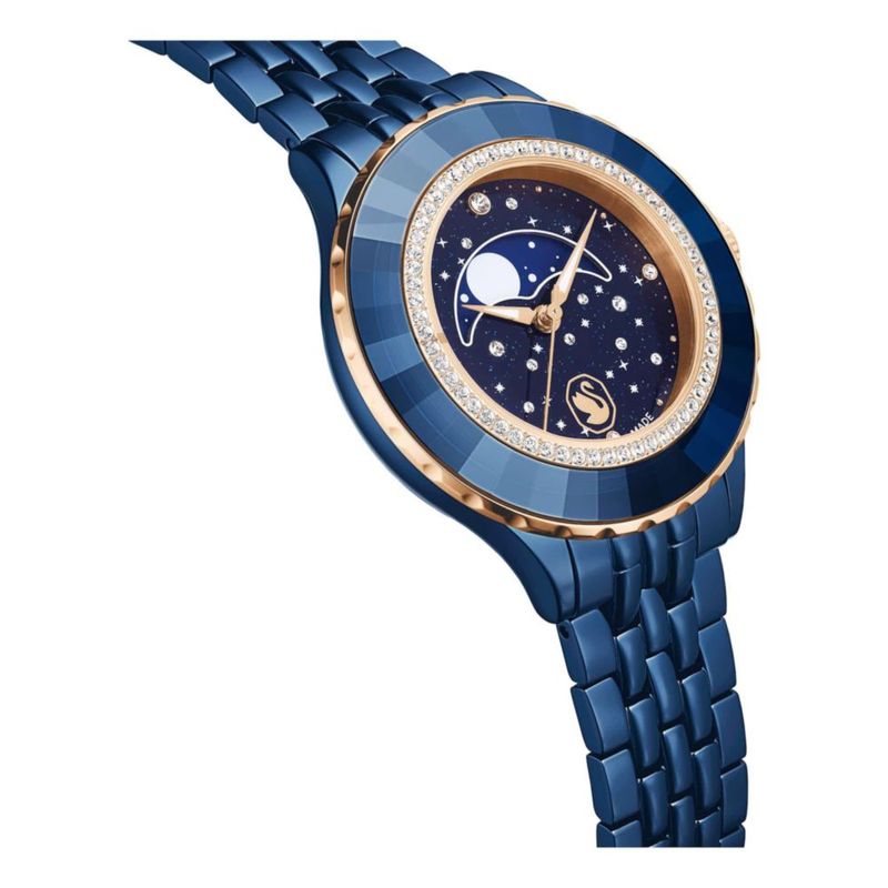 RELOJ Swarovski Octea Moon con correa de metal azul