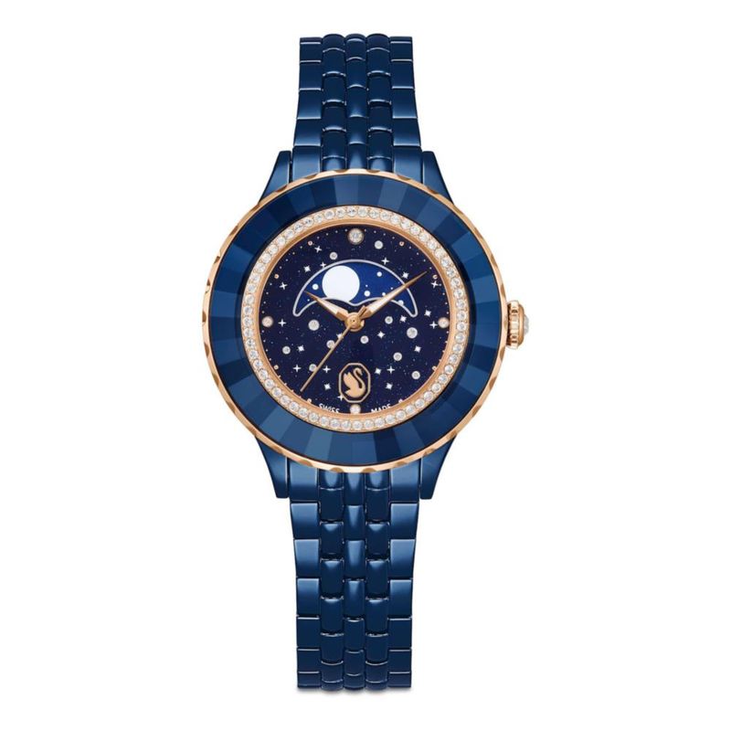 RELOJ Swarovski Octea Moon con correa de metal azul