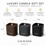 Set de Velas LUXEHO 3 Unidades 120 g Champán Sándalo